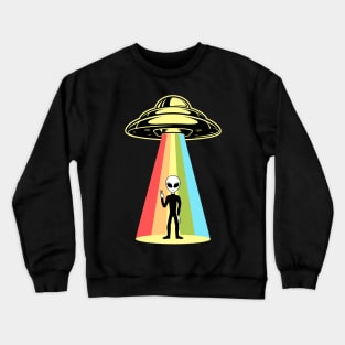 Alien Grey Rainbow Abduction Crewneck Sweatshirt